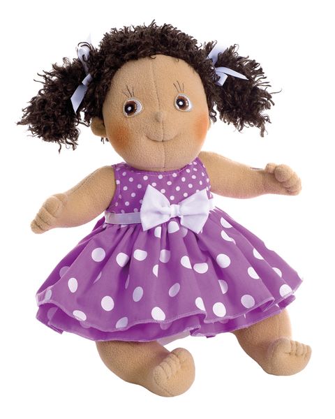 Plüschtier, Puppe, Kleid, Polka-Dots, Haarzopf