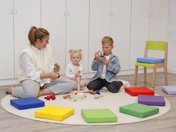 KITAEINKAUF Sitzkissen-Set, Kunstleder, Unifarben, 5 cm Höhe, 10 Stück