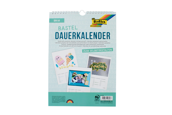 FOLIA Bastel-Dauerkalender, DIN A4, weiß, 12 Monatsseiten, 1 St.