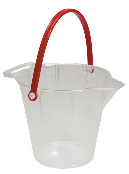 Eimer mit Tülle, glasklar, 16,5 cm hoch Eimer mit Tülle, glasklar, 16,5 cm hoch