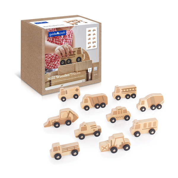 GUIDECRAFT Mini-Holz-Trucks, 10er Set, 10,2 x 3,5 x 6,4 cm, ab 2 Jahre GUIDECRAFT Mini-Holz-Trucks, 10er Set, 10,2 x 3,5 x 6,4 cm, ab 2 Jahre