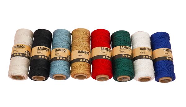 Bambuskordel, 100% Bambusfaser, 8 Rollen farbig sortiert, je 65 m (SONDERANGEBOT)