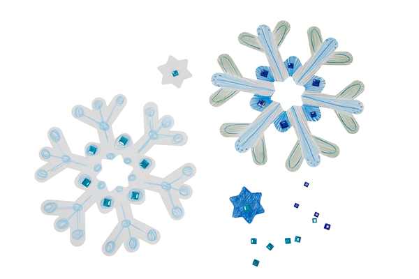 Blanko-Motive Schneeflocke, Karton, 20 Stück, 22,5 x 21 cm