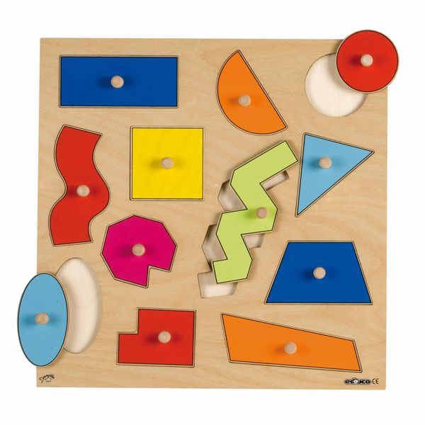 holzspiel, formenpuzzle, kinder lernen, farbspiel, puzzle-platte