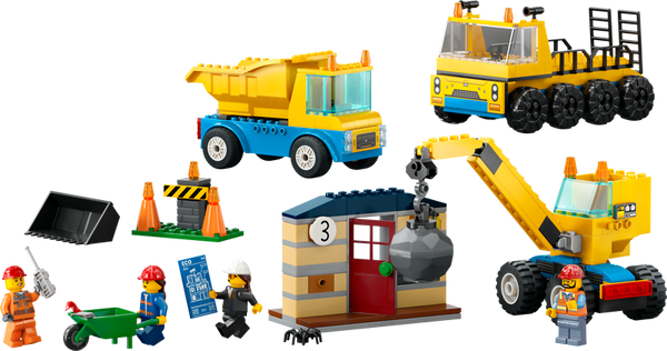 60391 LEGO® City Baufahrzeuge und Kran mit Abrissbirne, 235 Teile