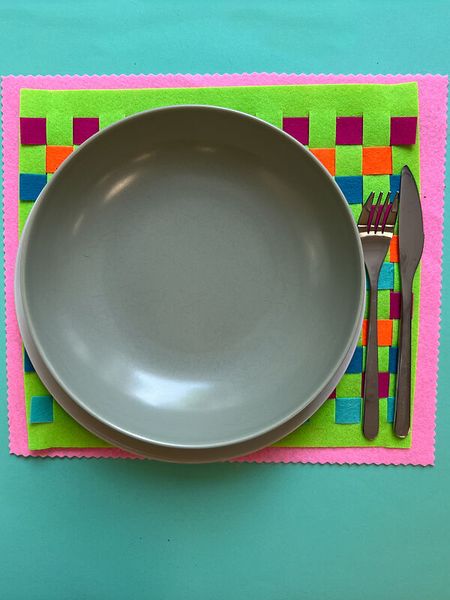 Filz-Platzdeckchen "Zum Fädeln", Set für 6 Platzdeckchen