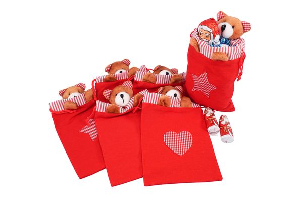 Kinderstrumpf, Socken Tigern, Rote Tasche, Plüschtiere, Herz Muster