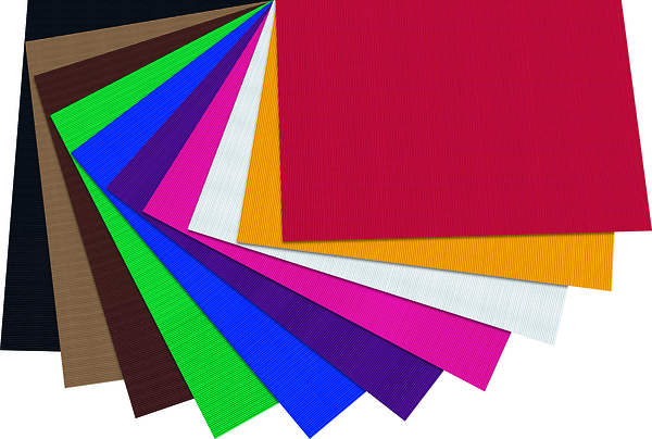 FOLIA Wellpappe-Sortiment, farbig sortiert, 50x70 cm, 10 Bogen