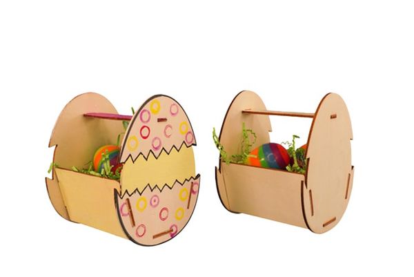 Osterkorb zum Stecken aus Holz, 1 Stück (SONDERANGEBOT)
