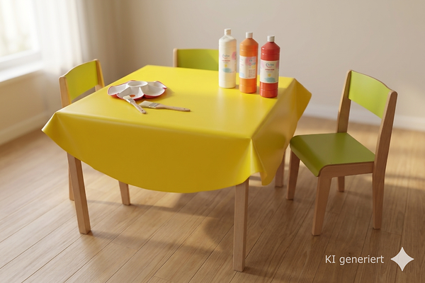 Wachstuchtischdecke gekettelt, rund 140 cm, Farbe wählbar