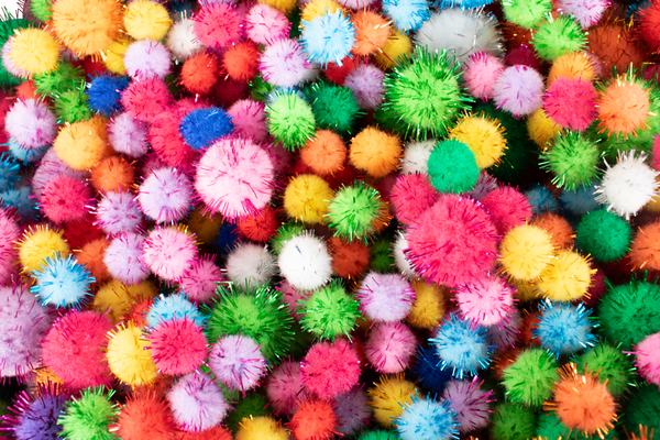 ELVIRAS Pompons Mix "glitzer"