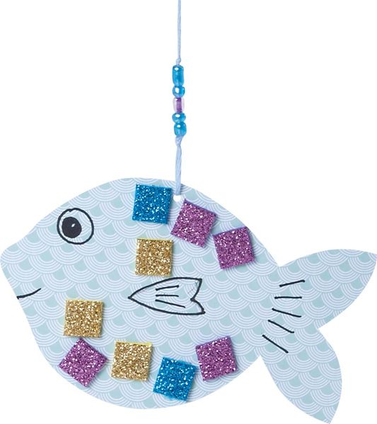 FOLIA Glitter-Moosgummi MOSAIK vorgestanzt, 15x20 cm, 6 Bogen