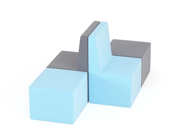 KITAEINKAUF Set Sitzpouf mit Rückenlehne, 4-teilig, Sitzhöhe & Farbkombination wählbar