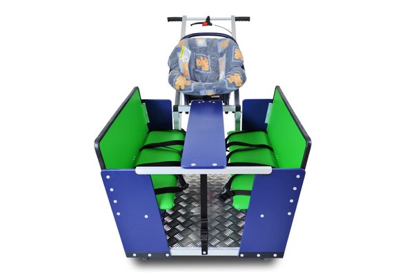 Krippenwagen Fritz Kobaltblau-Grün, 6-Sitzer