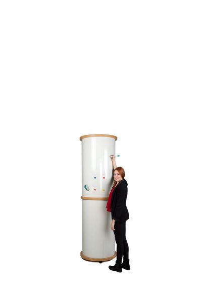 Litfaßsäule mit Whiteboardoberfläche, Höhe 220 cm, fahrbar Litfaßsäule mit Whiteboardoberfläche, Höhe 220 cm, fahrbar