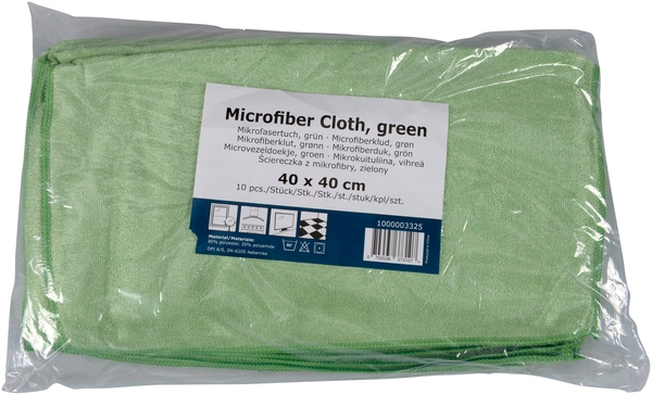 Microfasertuch, elastisch, grün, 40x40 cm, 10 Tücher Microfasertuch, elastisch, grün, 40x40 cm, 10 Tücher