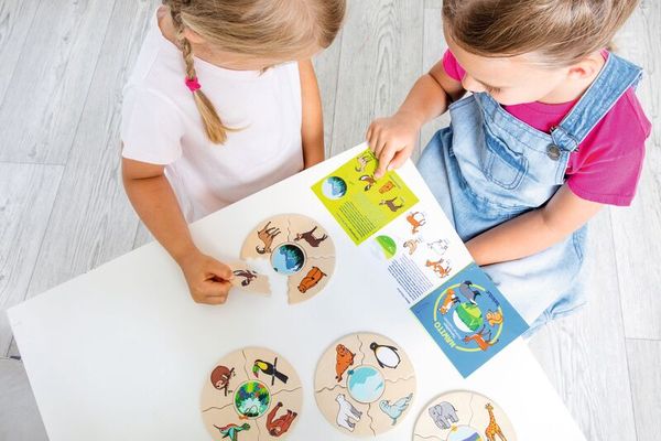 Nawito Puzzle - Tierwelten, 9 Puzzles mit je 5 Teilen, ab 4 Jahre