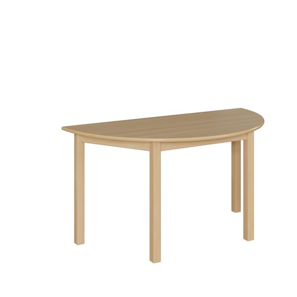Halbrundtisch, 160x80 cm, Dekor Buche, Zarge, Tischbeine aus Holz Halbrundtisch, 160x80 cm, Dekor Buche, Zarge, Tischbeine aus Holz
