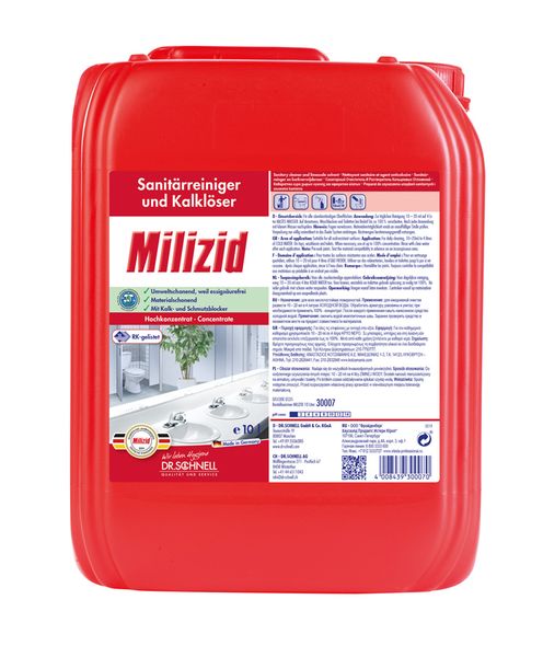 DR. SCHNELL Milizid, Sanitärreiniger & Kalklöser, 10 l. DR. SCHNELL Milizid, Sanitärreiniger & Kalklöser, 10 l.