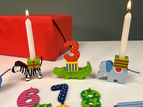 GOKI Geburtstagstierparade, Kerzenhalter-Set GOKI Geburtstagstierparade, Kerzenhalter-Set