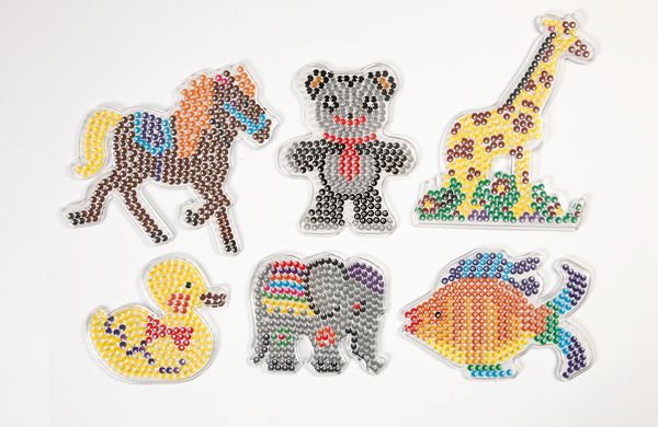 Steckvorlagen für Bügelperlen, Motiv Tiere, 6 Stück Steckvorlagen für Bügelperlen, Motiv Tiere, 6 Stück