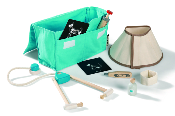 Tierarztkoffer aus Holz, 8 Teile + Koffer, ab 3 Jahre Tierarztkoffer aus Holz, 8 Teile + Koffer, ab 3 Jahre