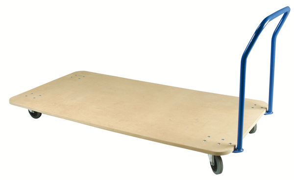Flatbed-Transportwagen, Rollerwagen, Holzplatte, Stahlgriff, Rollen