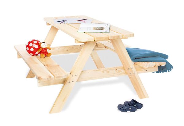 Kindersitzgarnitur "Nicki Maxi für 6", natur