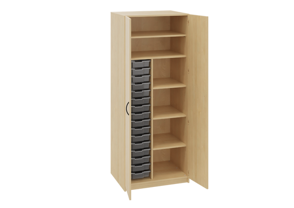 Materialschrank mit 16 Boxen, LxBxH: 60x80x200 cm