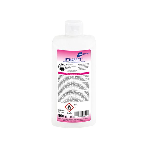 Desinfektionsmittel, Ethylalkohol, 500 ml, Flasche, Händedesinfektionsmittel