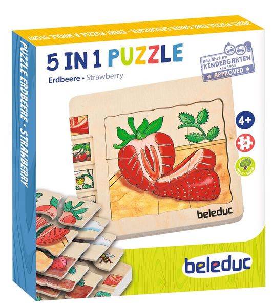 Lagen-Puzzle Erdbeere, 30 Teile, Holz, ab 4 Jahre Lagen-Puzzle Erdbeere, 30 Teile, Holz, ab 4 Jahre