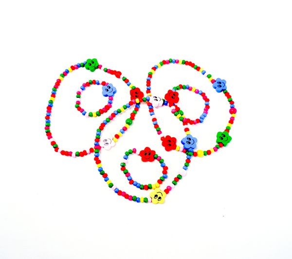 Kids bracelet, Bead bracelet, Colorful beads, Flower beads, Claspless looping