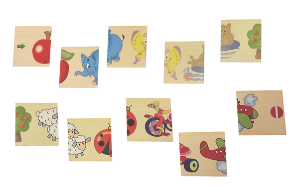 Bilderstraße, 10 bedruckte Holzplättchen (7x7 cm)  Bilderstraße, 10 bedruckte Holzplättchen (7x7 cm)