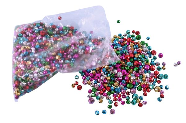 Kunststoffperlen Kristalle, bunt metallic, 2000 Stück Kunststoffperlen Kristalle, bunt metallic, 2000 Stück