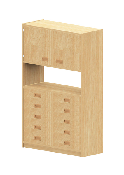 Küchenschrank, Holzschrank, Schubladen, Regal, Offenes Fach