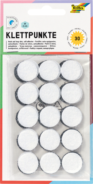 FOLIA Klettpunkte schwarz/weiss, 30 Stück FOLIA Klettpunkte schwarz/weiss, 30 Stück