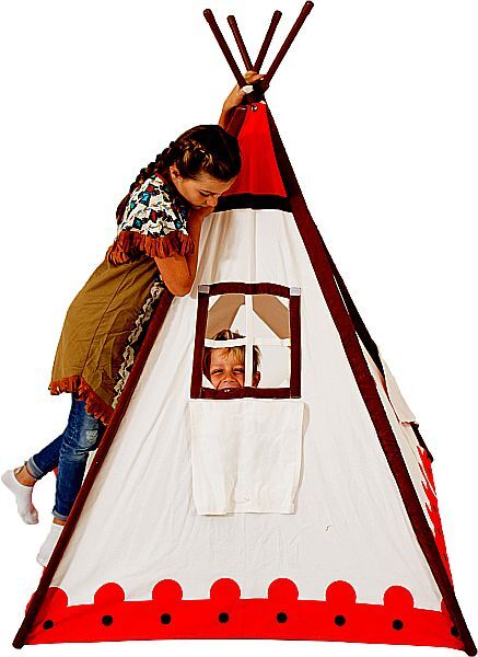 Kids-Tent, Tipi, Spielzelt, roteweiße Zelt, Gewebe Zelt