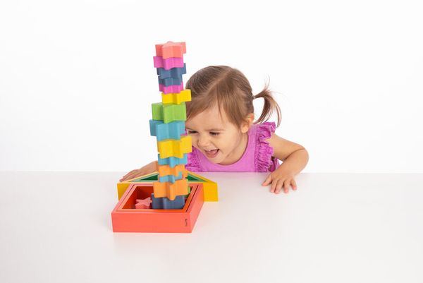 Regenbogen-Holzsterne-Set, 21 Teile, ab 10 Monate Regenbogen-Holzsterne-Set, 21 Teile, ab 10 Monate