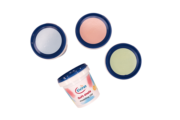 ELVIRAS Kinder-Softknete, Pastell-Farben, in 4 Farben sortiert, 600 g