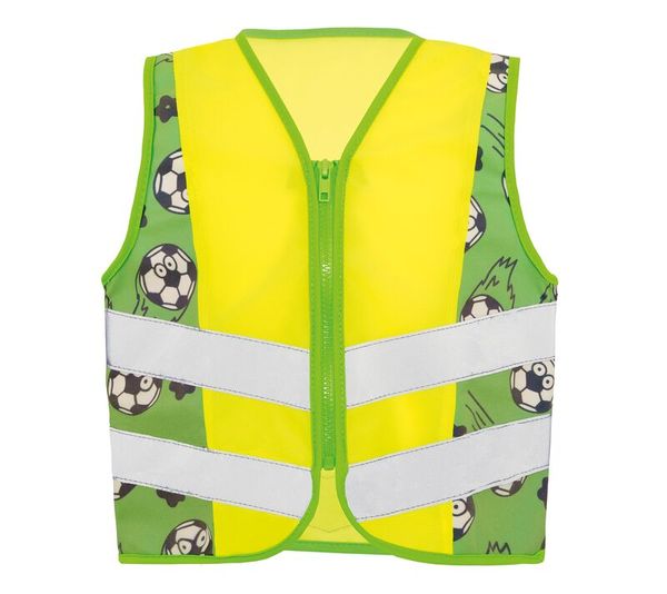 Rucksack, Schulsportweste, Reflexstreifen, Gelb-Grün, Football Muster