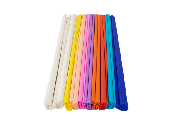 ELVIRAS Krepp-Papier Mixfarben Sommer, 10 Farben