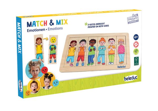 Holzpuzzle, Memory, Kinderpuzzle, Emotionen, Beleduc