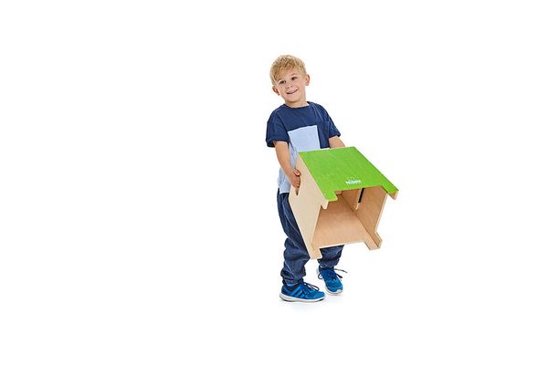 Kinderstuhl, Holzstuhl, Grünes Dachteil, Kindermöbel, Tragbar