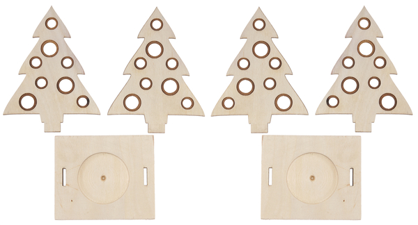 Teelichthalter Tanne Funkelstein, 2er Set Teelichthalter Tanne Funkelstein, 2er Set