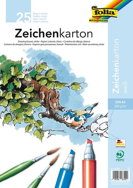 FOLIA Zeichenpapier DIN A3, weiß, 150 g/m², 250 Blatt