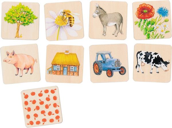 GOKI Memospiel Auf dem Land, 32 Holzkarten, ab 3 Jahre GOKI Memospiel Auf dem Land, 32 Holzkarten, ab 3 Jahre