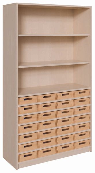 Bücherregal, Offenes Regal, Schubladenkommode, Holzregal, Aufbewahrungselemente