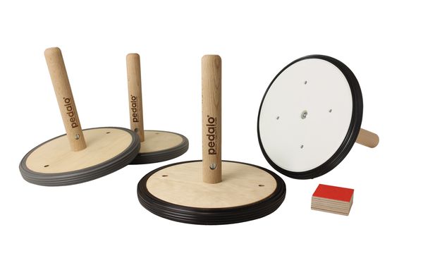 Pedalgo Rebounder, Schlittengerät, Holzplatte, Gummirand, Holzgriff