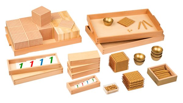 NIENHUIS MONTESSORI Goldenes Perlenmaterial mit Kartensätzen NIENHUIS MONTESSORI Goldenes Perlenmaterial mit Kartensätzen