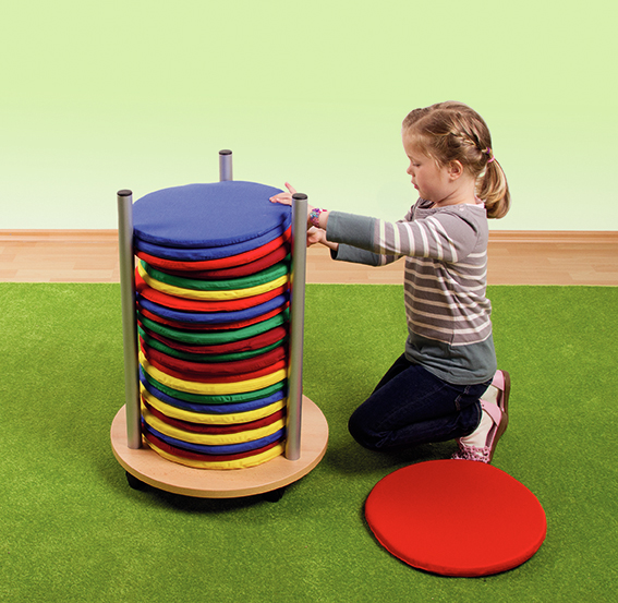 colorful discs, stackable discs, round cushions, children toy, play mat accessories
